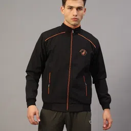 Ucollection Front Open Sport Jacket Solid Men Wind Cheater image 1