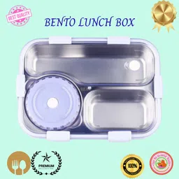 moira international Lunch Box for Kids Compartment Insulated Stainless Steel Tiffin Box for KID_L285 3 Containers Lunch Box image 1