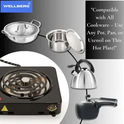 wellberg Compact single coil electric stove for fast charcoal heating and daily cooking Electric Cooking Heater image 4