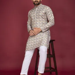 hiknock fashion Men Cotton Blend Kurta Pyjama Set-picture-13
