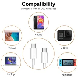 MAK Type C 2.4 A 1.3 m Type C to C 60W PD Support Fast Data Sync Charging Cable image 5