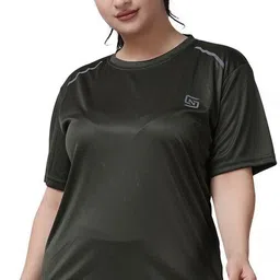 nd Women Solid Round Neck Polyester Green T-Shirt-picture-25