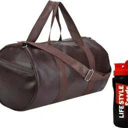 20 L Gym Duffel Bag - Gym Bag Combo With Protein Gallon Bottle Sports Gym Bag Shaker Home Gym Kit - Brown, Red-image-89