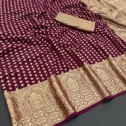 kanjiqueen Woven Banarasi Georgette, Chiffon Saree-picture-13