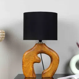 tu casa Black Cotton Shade Table Lamp With Iron Base image 2