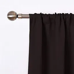 parda online Brown Polyster Solid 9ft Blackout Rod Pocket Window/Door (2 Pc) image 4