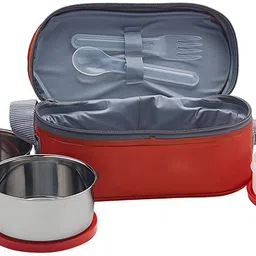 ideal prime NEW01_Stainless Steel Lunch Box 1000 ml With Steel Containers And Insulated Bag 3 Containers Lunch Box image 1