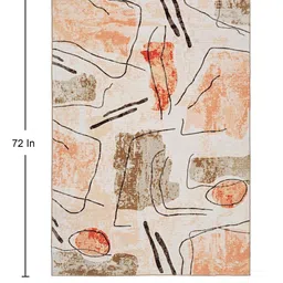 kaleen india Paprika Abstract Polyester 4' X 6' Machine Made Carpet image 3