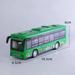 deuson ecom Bus Toy For Kids Plastic Long Bus Toy Light Music Openable Door Friction Power image 2