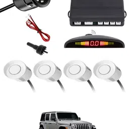 zplus Car Parking Sensors - Set of 4 with Reverse Parking Camera (White)-306 Safety of Passengers/Car One Alarm Kit-2146 Parking Sensor-picture-35