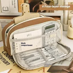 devdhan Large Capacity Pencil Case, Pen & Pencil Pouch for School Multiple Pockets Pencil Pouch Stationary, Classes Imported Heavy Quality Pouch Art Polyester Pencil Box-picture-16