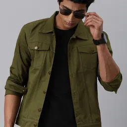 lahaba Men Solid Denim Jacket image 4