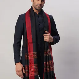 Ravaiyaa - Attitude Is Everything Wool Geometric Print Men Shawl-picture-44