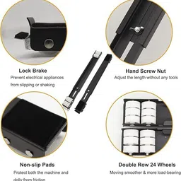 fluxbox Furniture Mover for Washing Machines, Refrigerators, Dryers,and Heavy Objects Rubber Furniture Caster image 4