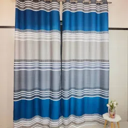 tramb Polyester Abstract 5 ft Light Filtering Eyelet Window Curtain image 1