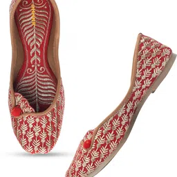 anouk White embroidered mojari for women with beads embellishment Casuals For Women-picture-40