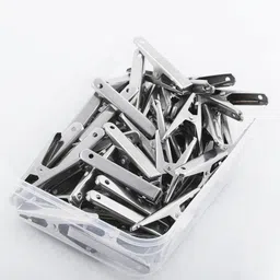 rare-zone 36 Pcs Stainless Steel Cloth Clips For Drying Clothes with Storage Box Plastic Cloth Clips-picture-24