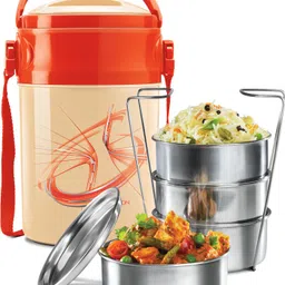 milton Odyssey Insulated Tiffin, Ivory 4 Containers Lunch Box-picture-14