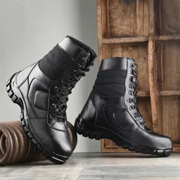 red eleven GENUINE LEATHER COMBAT ARMY BOOT/ARMY SHOES/DMS/BIKER BOOTS/HIGH BOOTS FOE MEN Boots For Men image 1