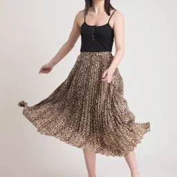 deklook Women Animal Print Pleated Multicolor Skirt image 5