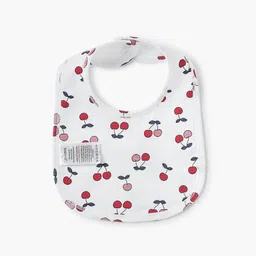 juniors by babyshop All-Over Cherry Print Bib with Button Closure image 2