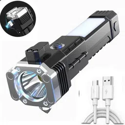 vinayak traders Long-Range Beam Rechargeable LED Torch Flashlight with USB Charging Torch-picture-31
