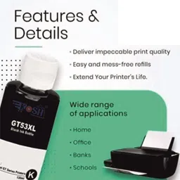 spotink GT 53XL Refill ink Compatible for HP Deskjet GT5810 GT5820 Printer Black - Twin Pack Ink Bottle image 5