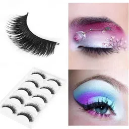 ni hao Smoky Soft Natural Black Thick Long False Eyelashes Extension Eye Makeup image 2