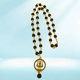 radhika collection Shiv Dotted Locket Pendant With Mala For Men's, Boy's, Girls, Women's Beads Gold-plated Plated Brass, Wood Necklace-picture-28