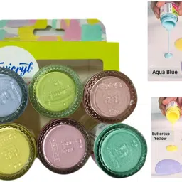 pidilite Fevicryl 6 Shade Water Based Vibrant Pastel Acrylic Colours image 2