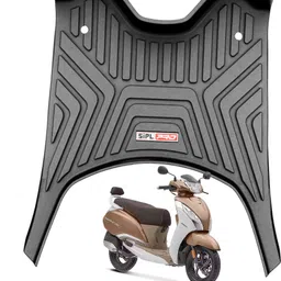 sipl Premium Quality Anti-Slip Scooty Mat - Two wheeler Washable Foot Mat For 125 TVS Jupiter Two Wheeler Mat image 1