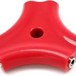 AirMount Red ™Red 6 Way 3.5mm Stereo Audio Triangle Splitter Adapter Headset, Headphone, Phone Converter image 2