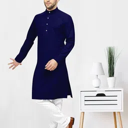 fabwax Men Cotton Blend Kurta Pyjama Set image 3