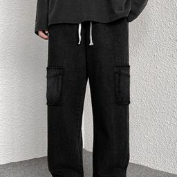 ftx Men Loose Fit Mid Rise Black Jeans-picture-34