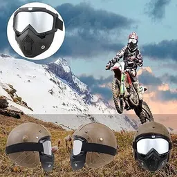 kavyara Riding Armor Face Protective Cover Windproof Silver Glasses With Dust Filter Decorative Mask image 5