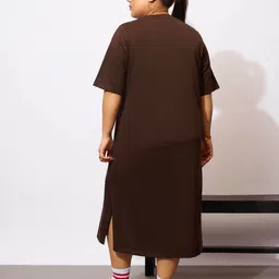 sassafras curve Women T Shirt Brown Midi/Calf Length Dress image 3