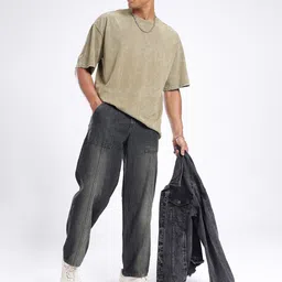 glitchez Men Relaxed Fit Mid Rise Black Jeans image 5