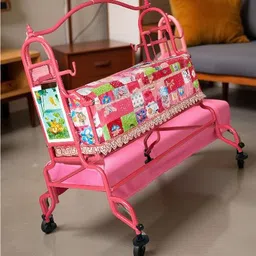 sweet bebe Baby Cradle with Mosquito Net for Newborns Multipurpose Palna Jhula Sleeping Cot Bassinet image 4