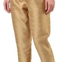 fazonix Women Regular Fit Gold Silk Blend Trousers image 3