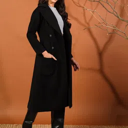 woowzerz Woolen Solid Coat For Women image 3