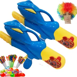 (2 Pichkari+3 Magic Balloon+1 Malinga Wig)For Kids Holi & Summer Pool Party Fun Water Gun-image-72