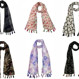 mss fashion Printed Chiffon Women Multicolor Scarf, Stole, Fancy Scarf-picture-29