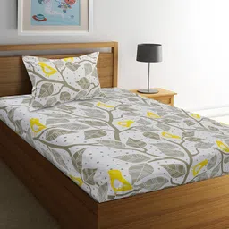 huesland 144 TC Cotton Single Floral Flat Bedsheet-picture-11