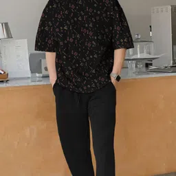 tripr Men Night Suit Set Black Printed image 1