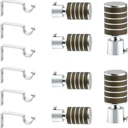 gloxy Brown Rod Rail Bracket, Curtain Knobs, Curtain Hooks, Curtain Rods Metal-picture-10