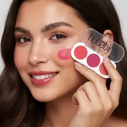 hudabird Trio Blush Multicolor Long Lasting Makeup Blush Palette image 5