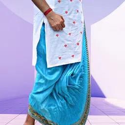 GOURI COLLECTIONS Ready To Wear Premium Quality Pant System Mayur Puchha Embellished Men Dhoti image 2