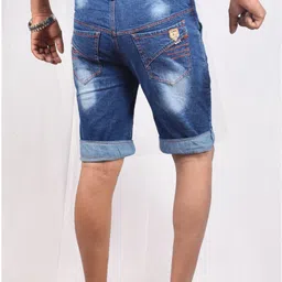 dream makers Dyed/Washed Men Blue Denim Shorts image 3