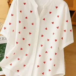 haadivastra Women Regular Fit Embroidered Mandarin Collar Casual Shirt-picture-15
