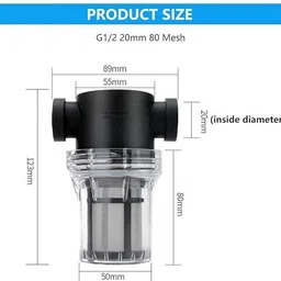 lexicon Pack of 2 Female in-Line Strainer, Water Filter Cartridge (1/3",80Mesh) Washing Machine Dryer Lint Filter image 2